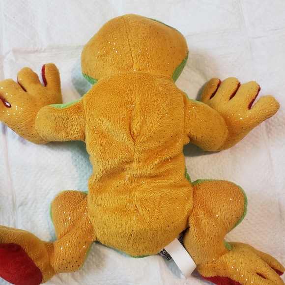 Webkinz Ganz Green Yellow Red Tree Frog Plush Stuffed No Code Webkinz Frog 8" - Picture 4 of 6